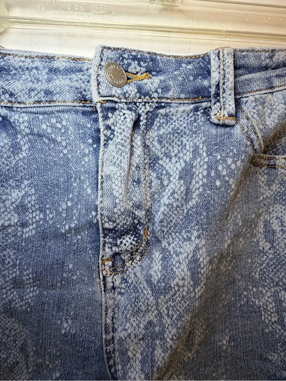 Judy Blue Snake-Print Denim Cutoff Shorts